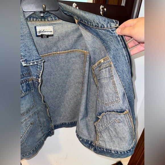 Express Bleus Vintage Blue Jean Jacket Size Large - Picture 5 of 10